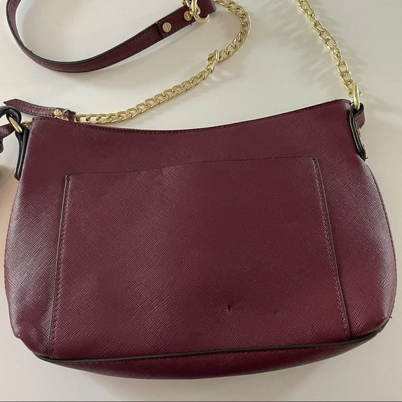 Wine color chain strap tassel bag burgundy red Bin8 - Picture 4 of 13